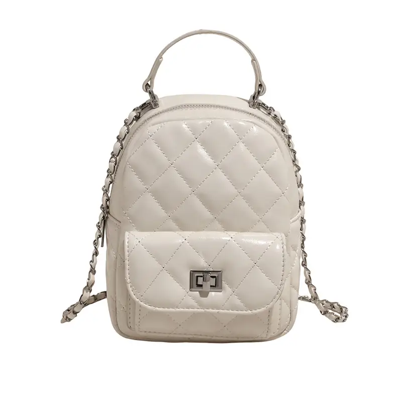 Women's Mini Quilted Chain Shoulder Bag Cream