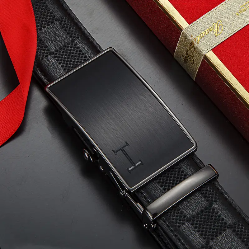2025 Genuine Leather Belt for Men Black Automatic Buckle - Image 6