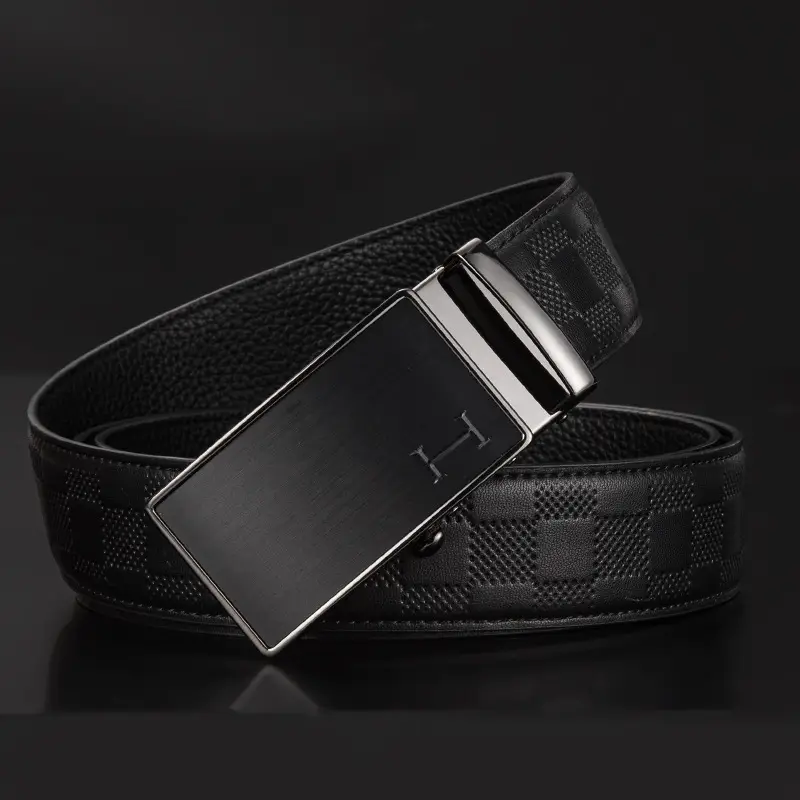 2025 Genuine Leather Belt for Men Black Automatic Buckle - Image 8