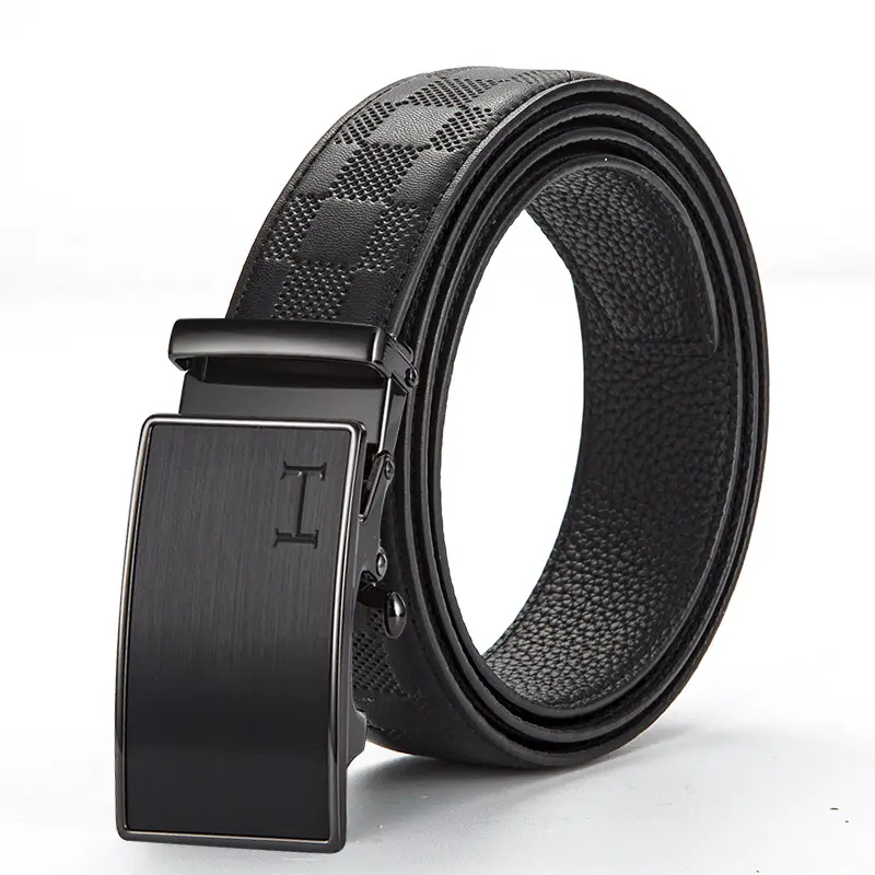 2025 Genuine Leather Belt for Men Black Automatic Buckle - Image 9