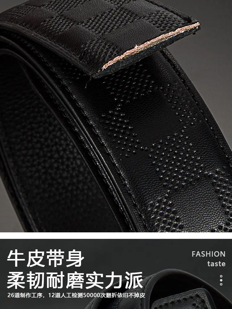 2025 Genuine Leather Belt for Men Black Automatic Buckle — feature 12