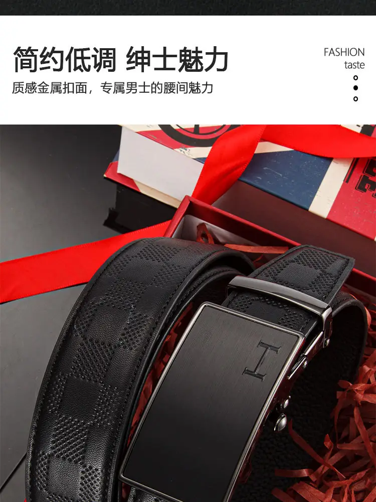 2025 Genuine Leather Belt for Men Black Automatic Buckle — feature 3