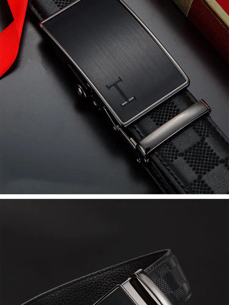 2025 Genuine Leather Belt for Men Black Automatic Buckle — feature 7