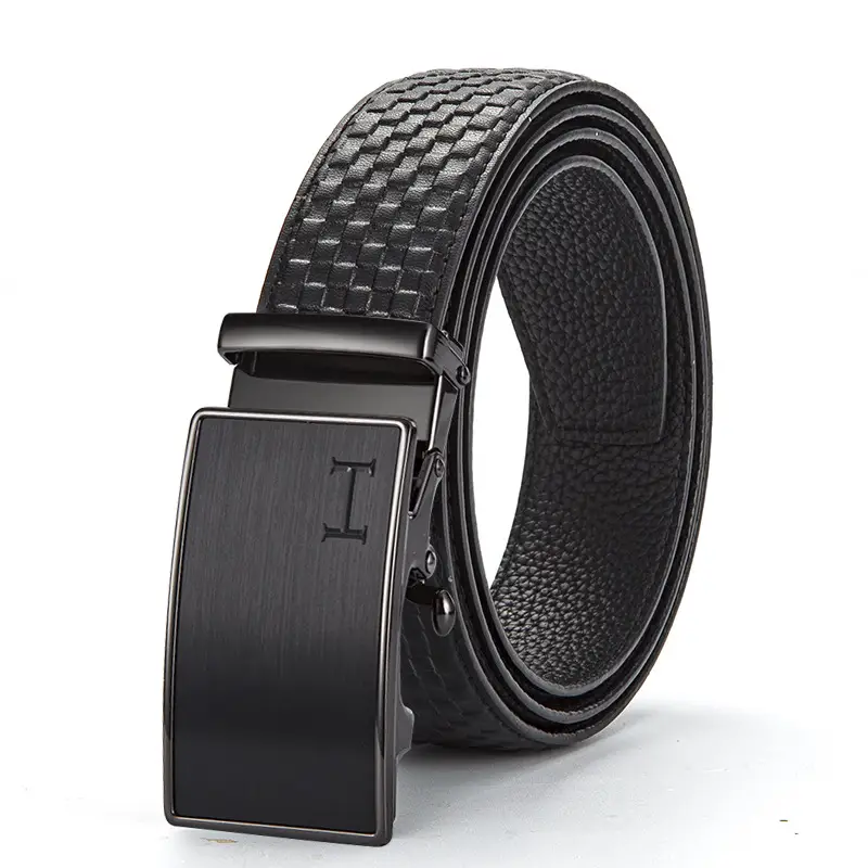 2025 Genuine Leather Belt for Men Black Automatic Buckle - Image 3