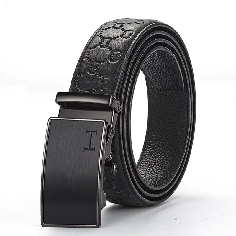 2025 Genuine Leather Belt for Men Black Automatic Buckle - Image 4