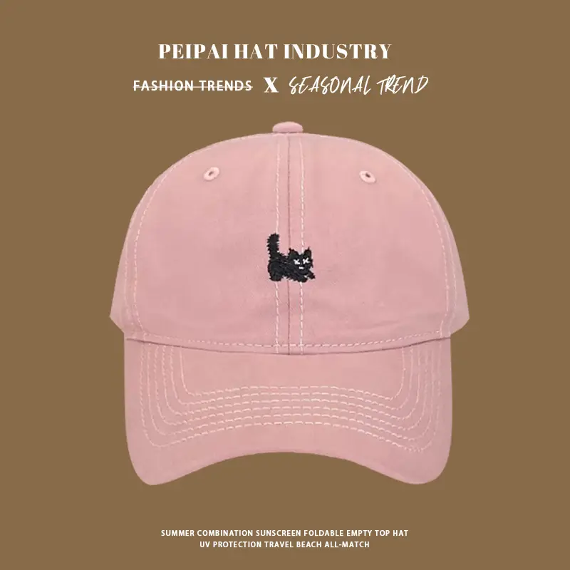 White Black Pink Kitten Cap for Girls - Image 7