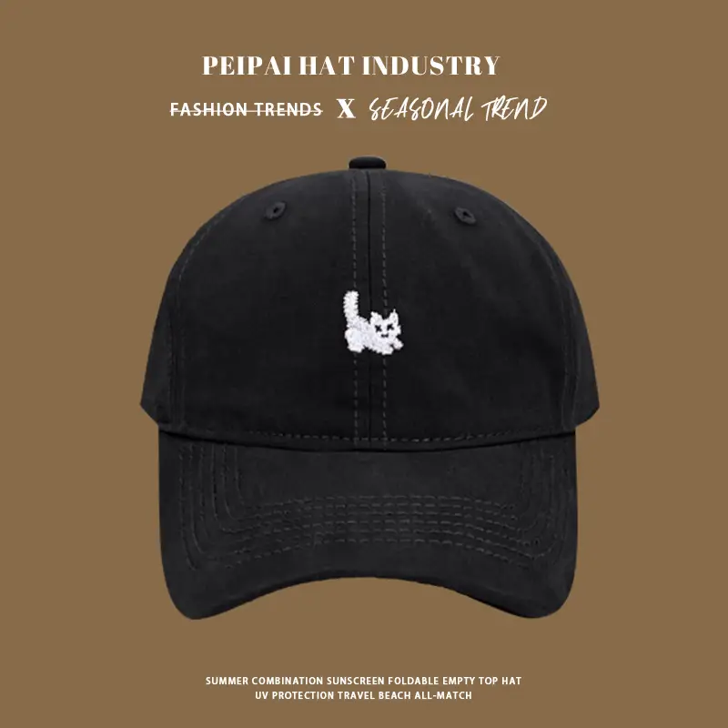 White Black Pink Kitten Cap for Girls - Image 2