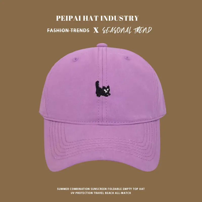 White Black Pink Kitten Cap for Girls - Image 3