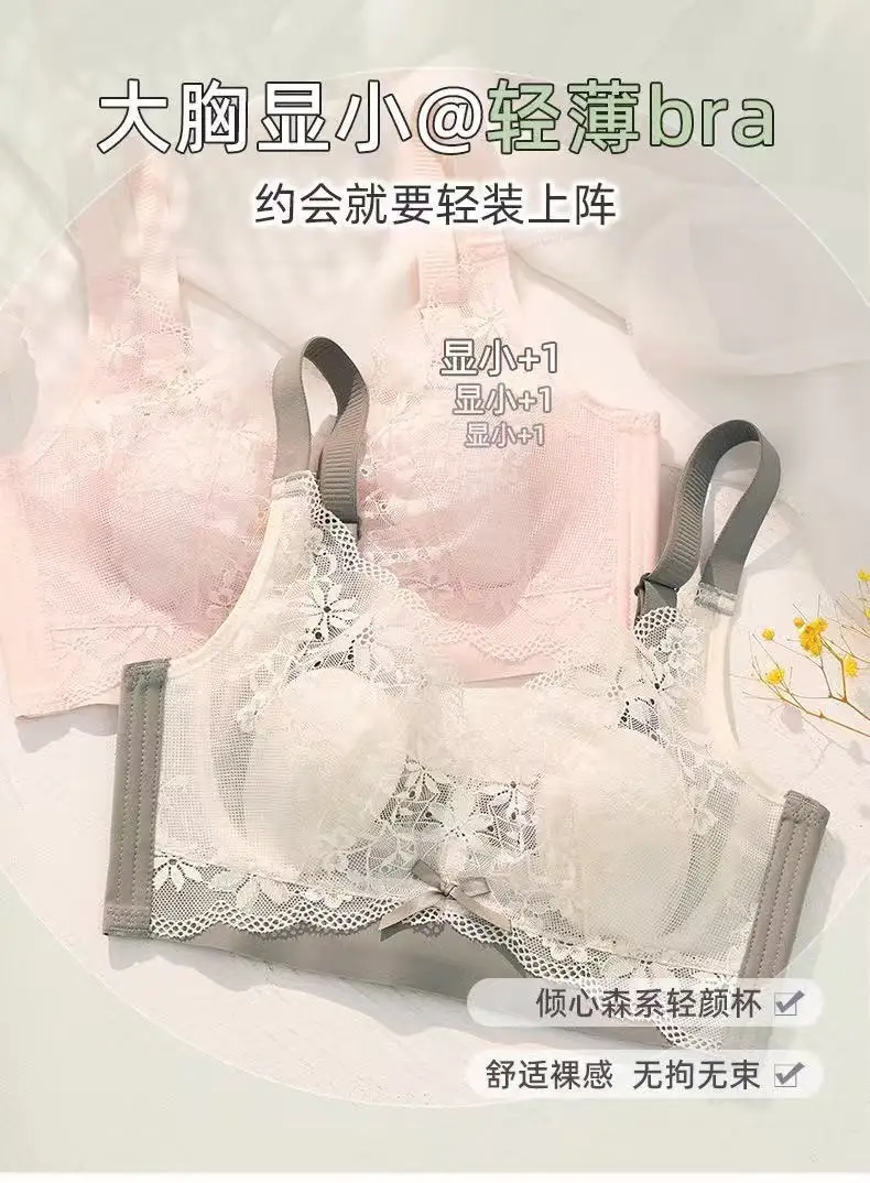 French Lace Rabbit Ear Bra White Large Bust — feature 1