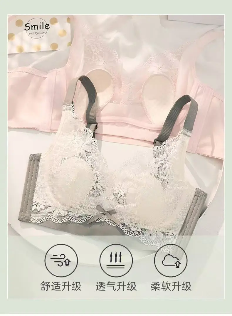 French Lace Rabbit Ear Bra White Large Bust — feature 6