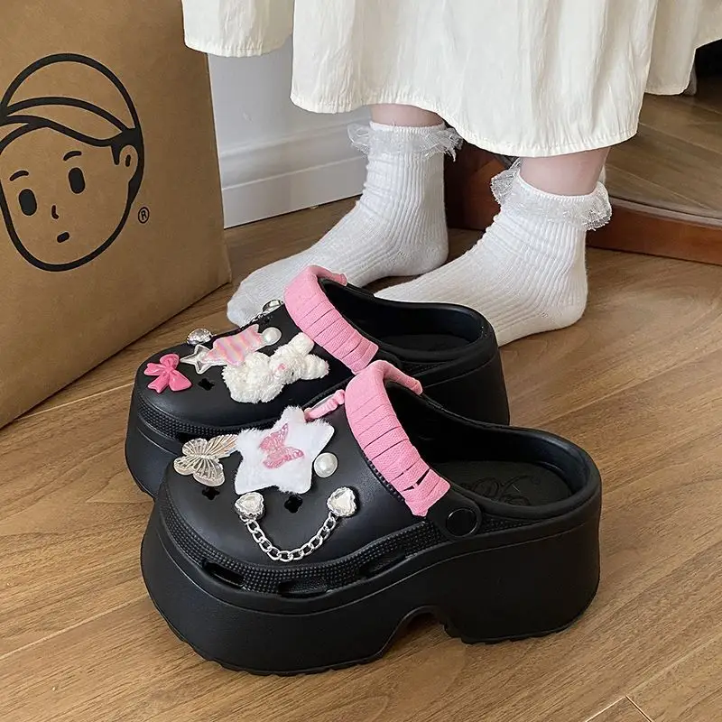 Cute Pink Bow Baotou Slippers for Women - Image 15