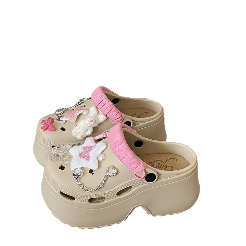 Cute Pink Bow Baotou Slippers for Women - Image 17