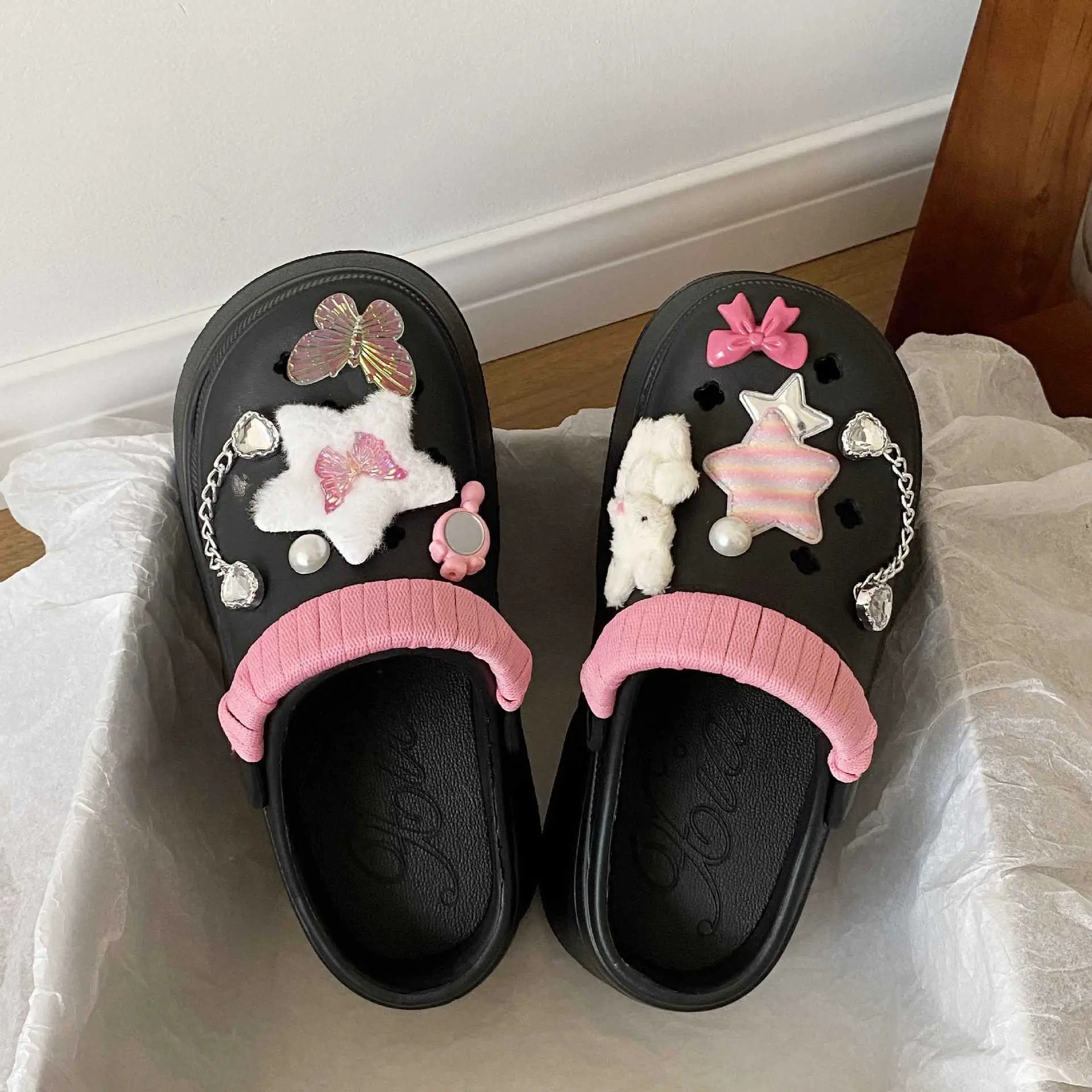 Cute Pink Bow Baotou Slippers for Women - Image 2