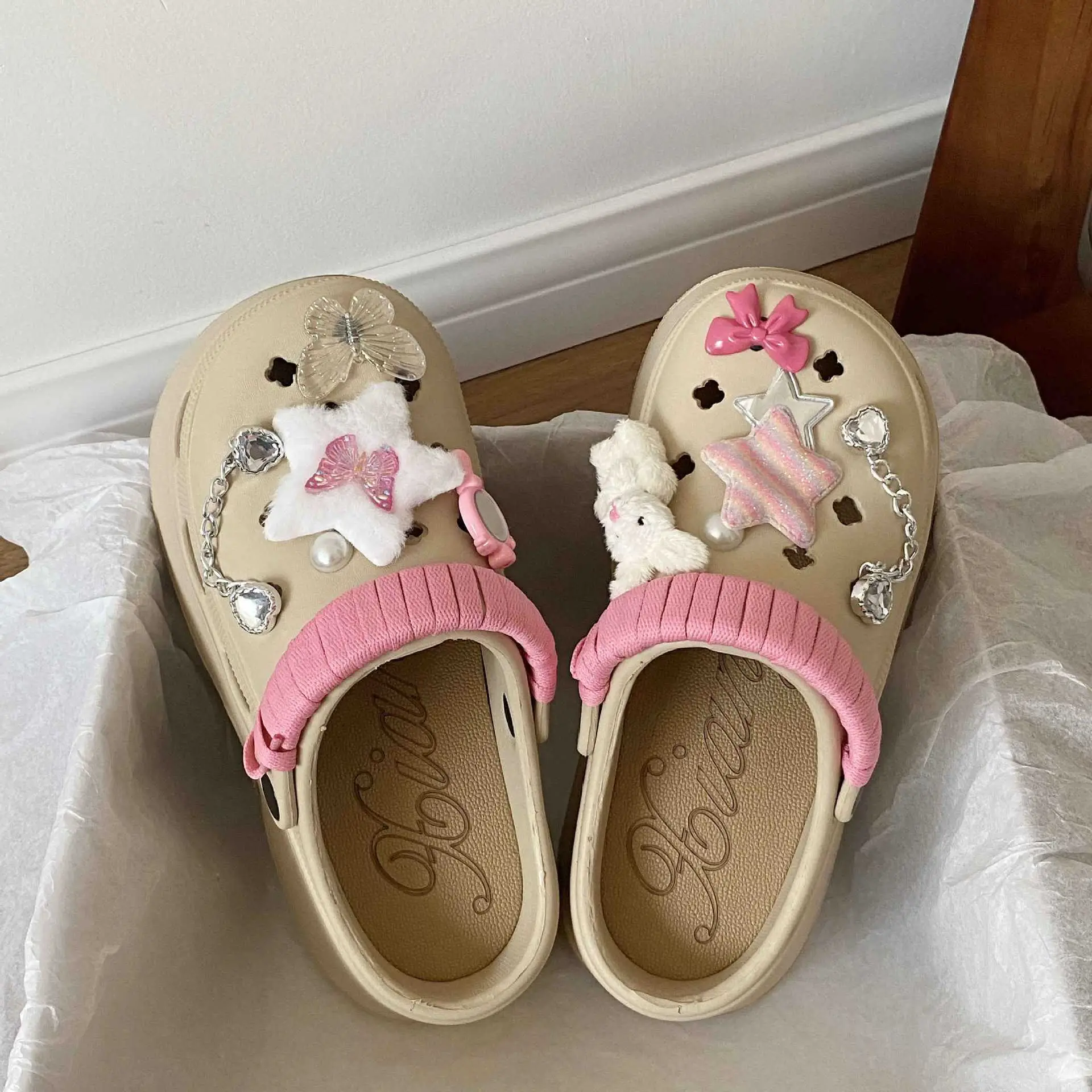 Cute Pink Bow Baotou Slippers for Women - Image 3