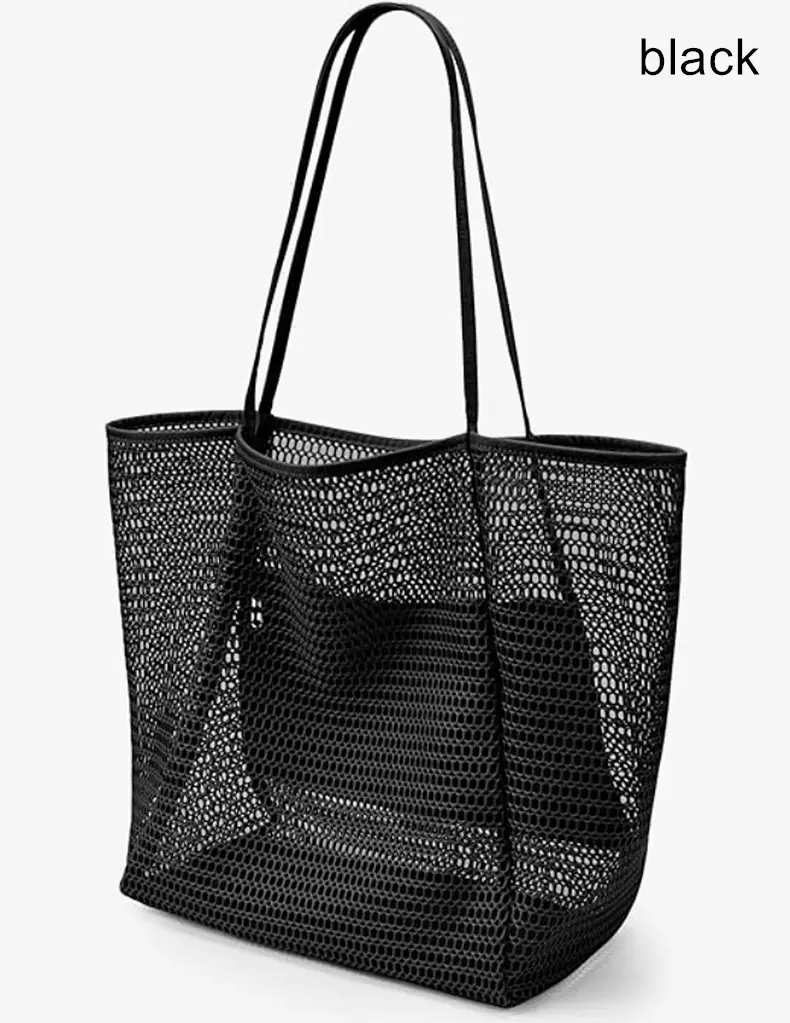 Women Mesh Beach Bag Shoulder Bag Summer Travel Storage — feature 10