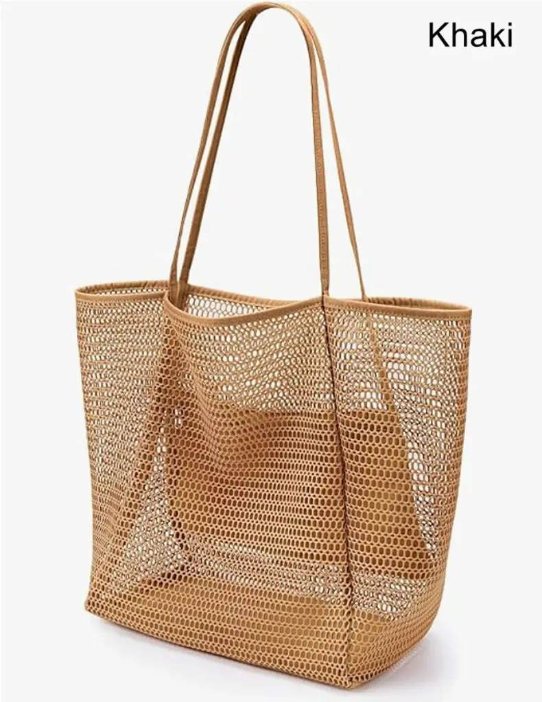 Women Mesh Beach Bag Shoulder Bag Summer Travel Storage — feature 9