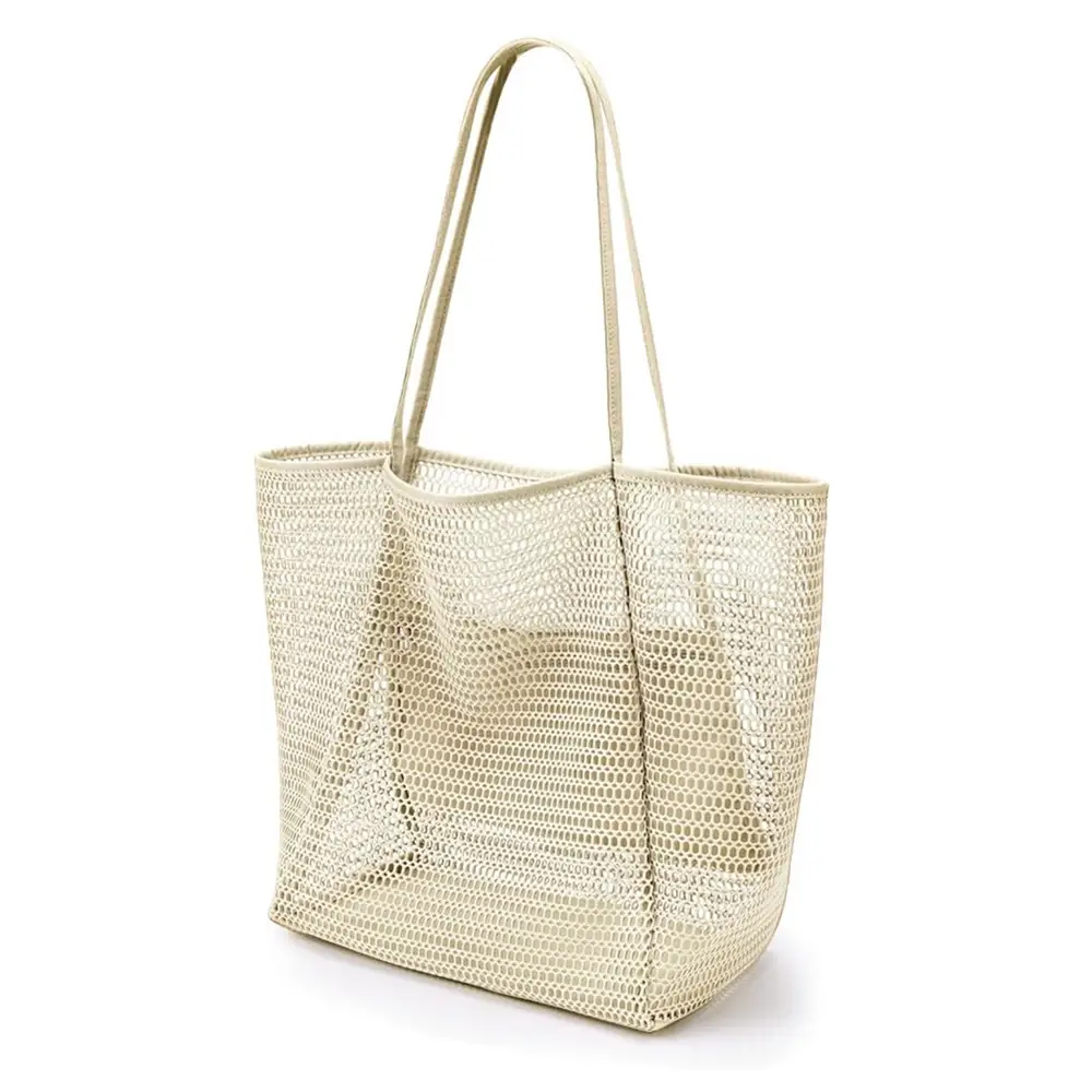 Women Mesh Beach Bag Shoulder Bag Summer Travel Storage - Image 3