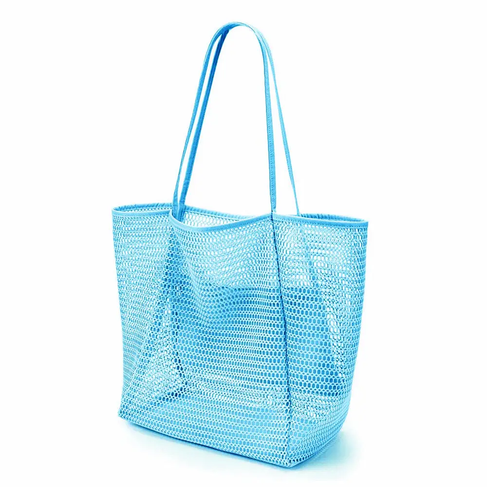 Women Mesh Beach Bag Shoulder Bag Summer Travel Storage - Image 4