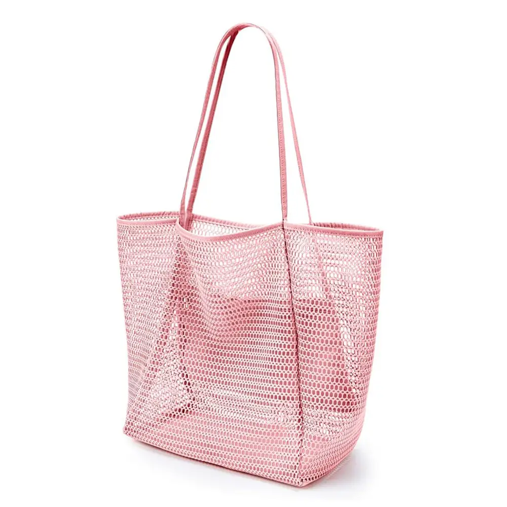 Women Mesh Beach Bag Shoulder Bag Summer Travel Storage - Image 5