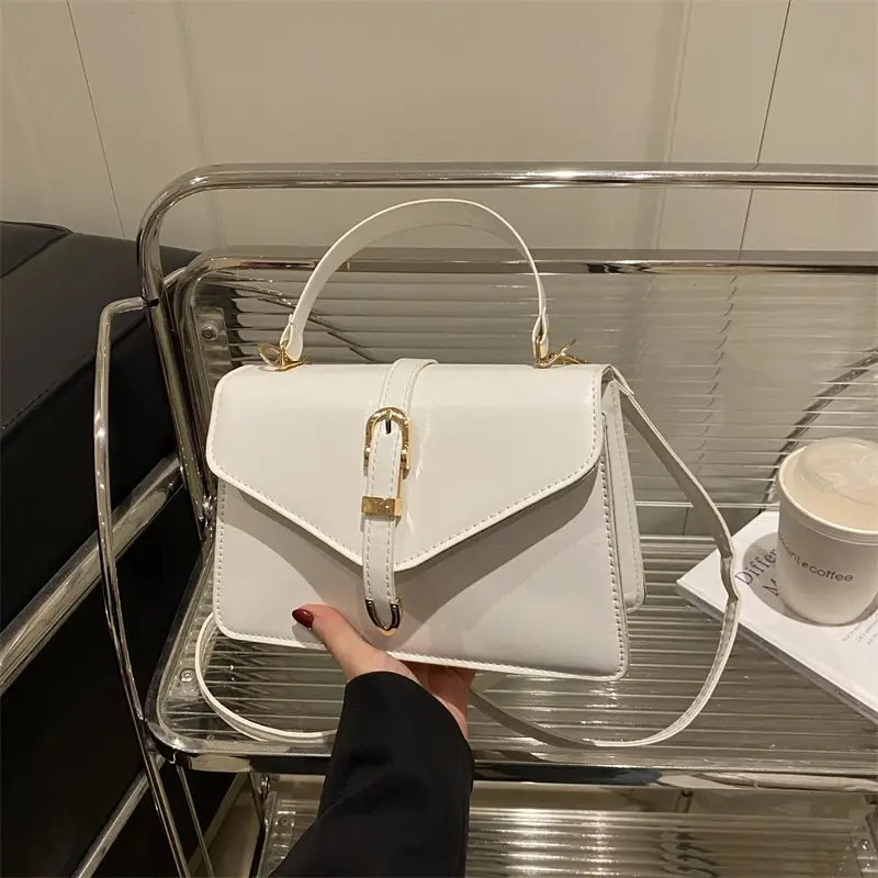 White Korean Style Women's Leather Belt Bag 2025 - Image 3