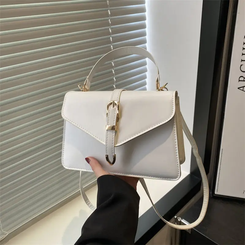 White Korean Style Women's Leather Belt Bag 2025 - Image 5