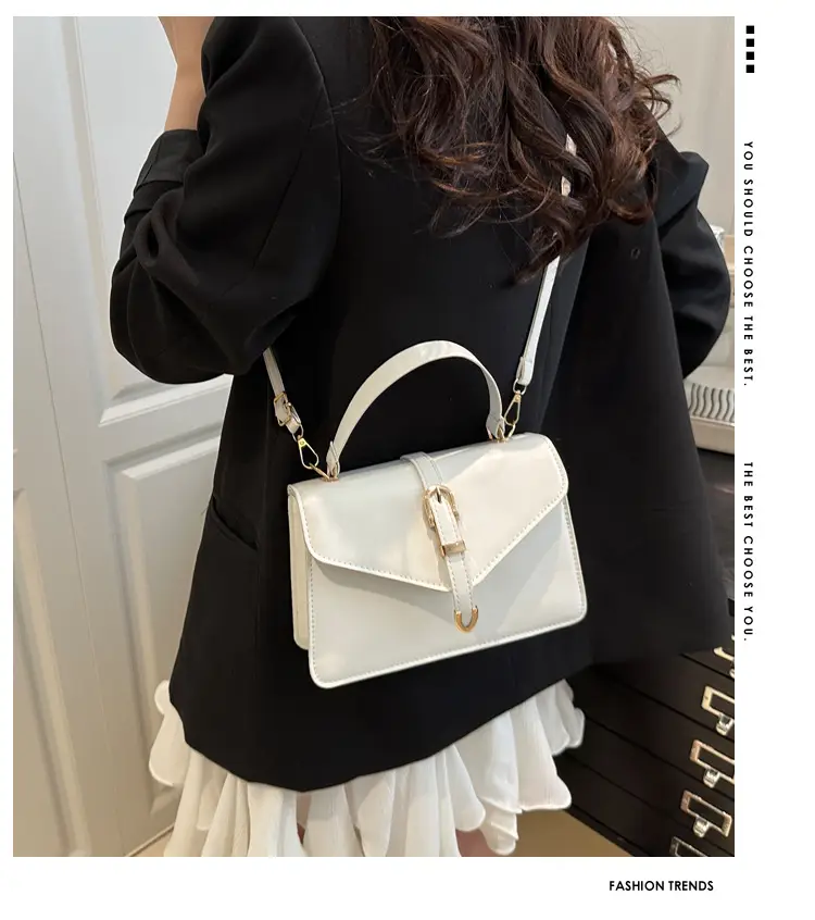 White Korean Style Women's Leather Belt Bag 2025 — feature 1