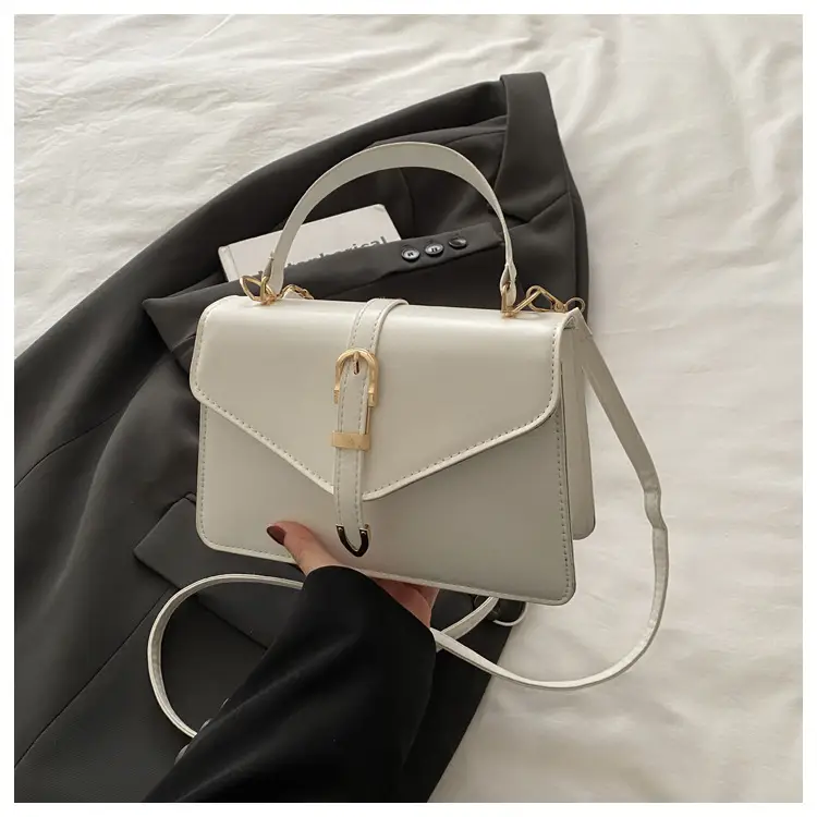 White Korean Style Women's Leather Belt Bag 2025 - Image 2