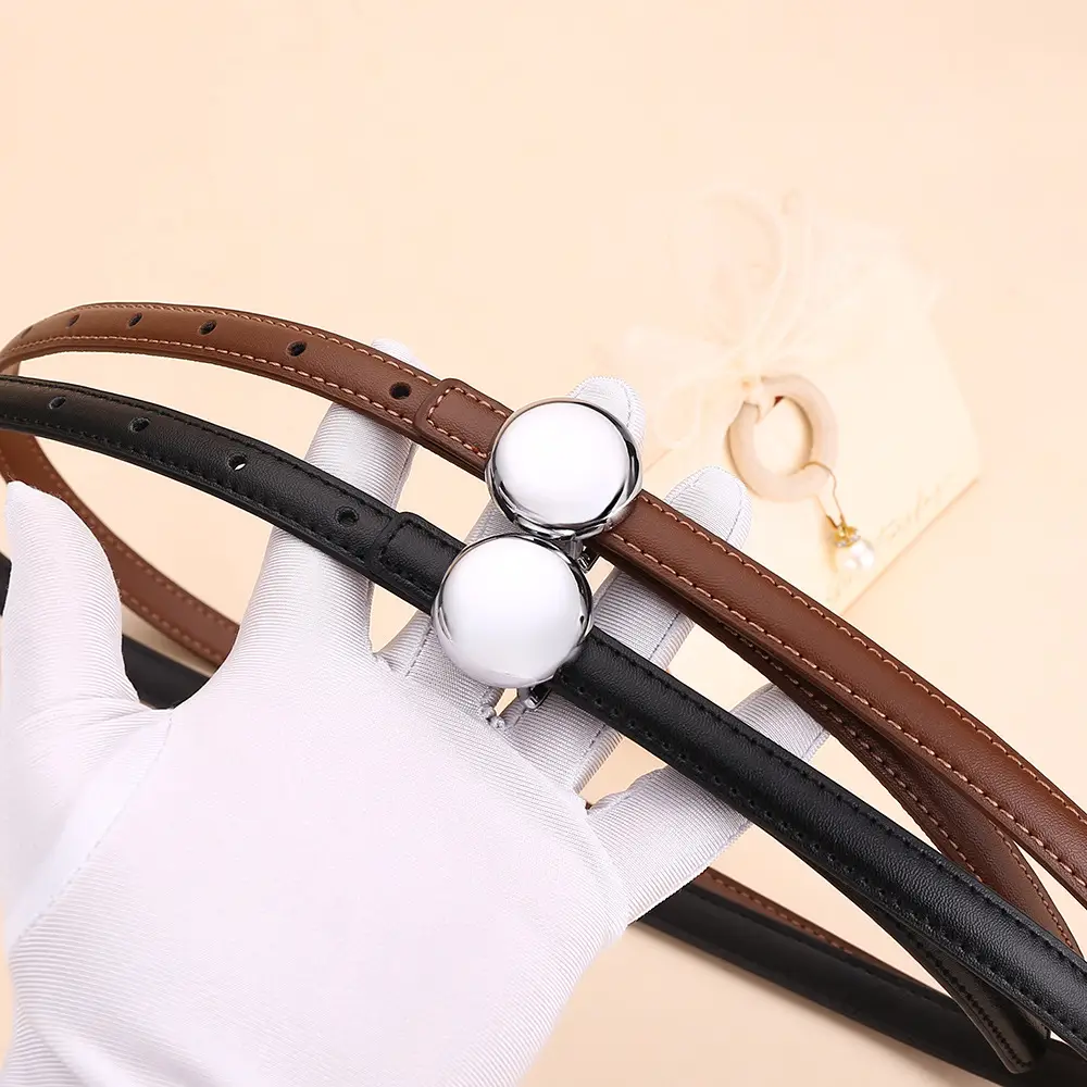Women's Thin Leather Belt for Business Dress - Image 9