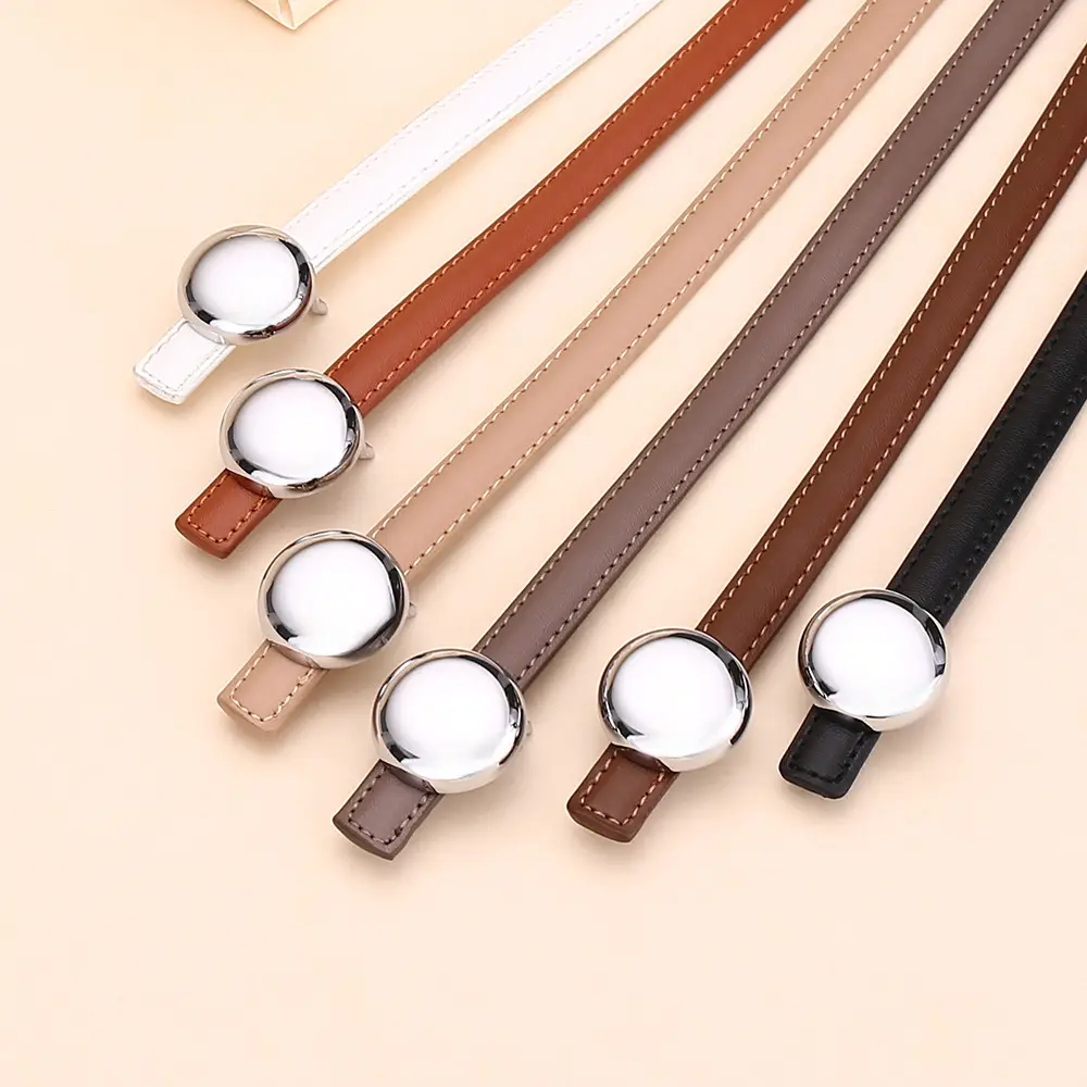 Women's Thin Leather Belt for Business Dress - Image 10