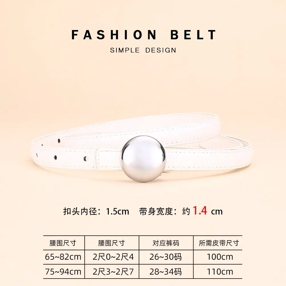 Women's Thin Leather Belt for Business Dress - Image 6