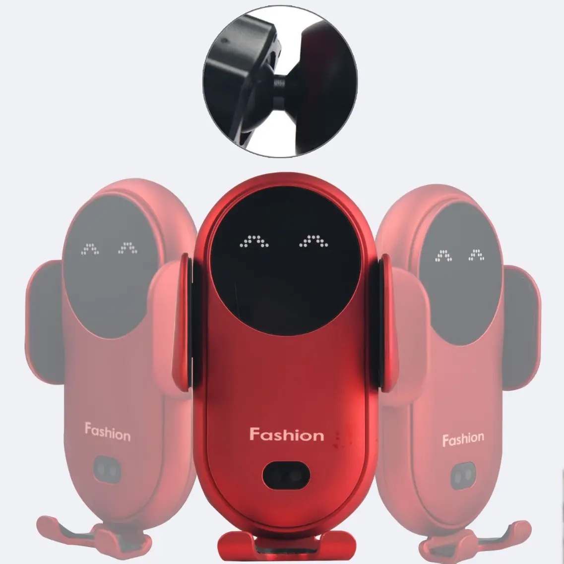 Red Wireless Car Phone Holder with Infrared Sensor - Image 5