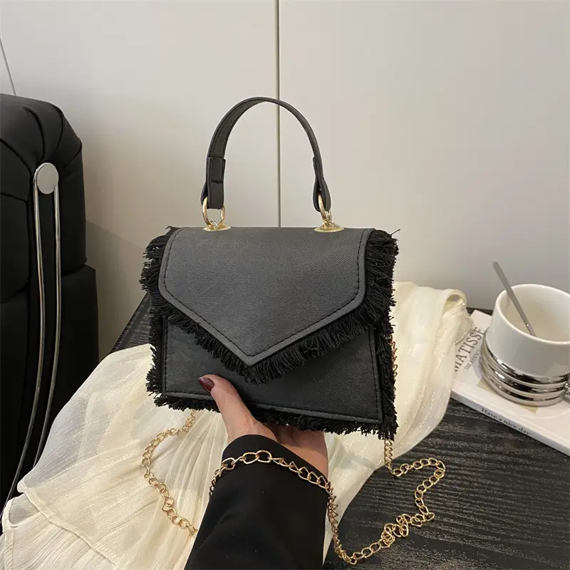 Blue Fringed Square Handbag for Women 2025 - Image 5