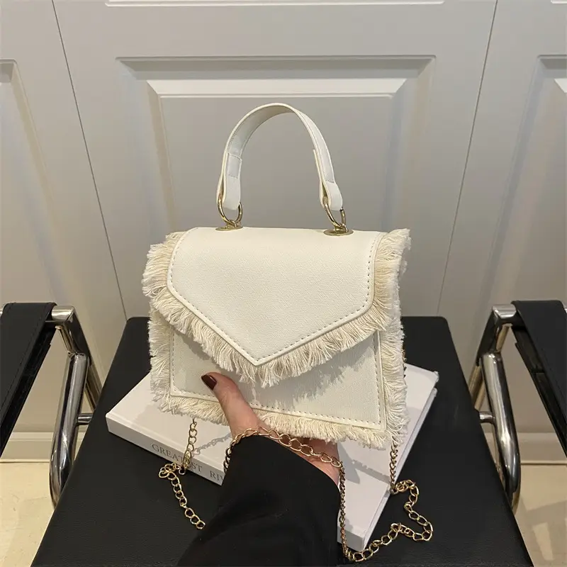 Blue Fringed Square Handbag for Women 2025 - Image 6