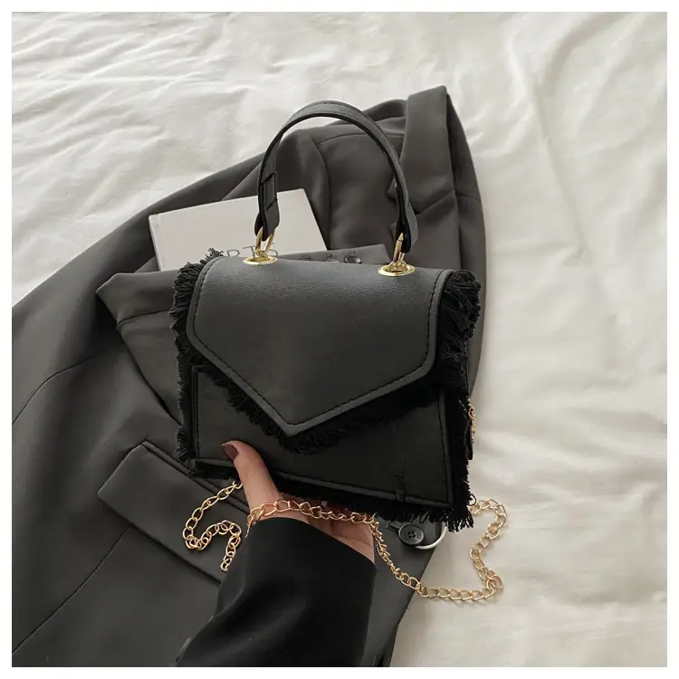 Blue Fringed Square Handbag for Women 2025 - Image 2