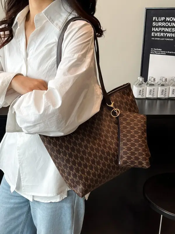 Women's Large Capacity Brown GG Shoulder Bag 2025 - Image 6