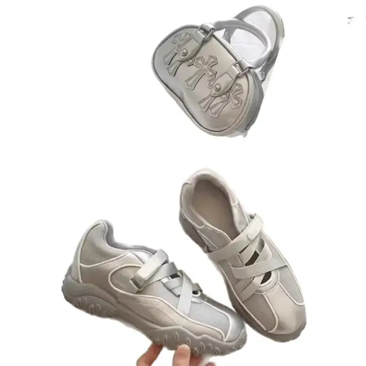Women's Korean Style Sports Shoes White Mesh 2025