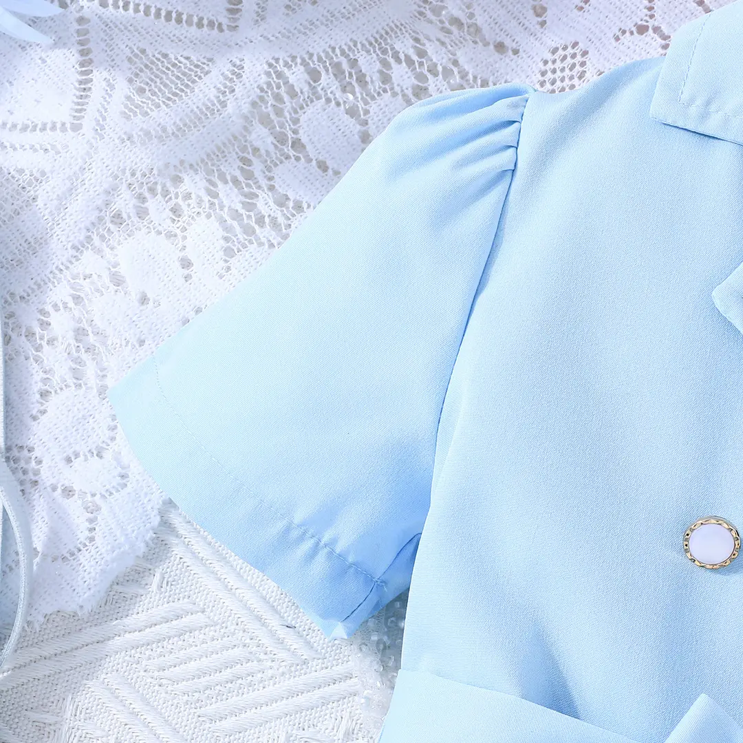 2021 European and American Cross-Border New Fashion Dress with Chiffon Belt Suit Puff Sleeve Dress Manufacturer — feature 12