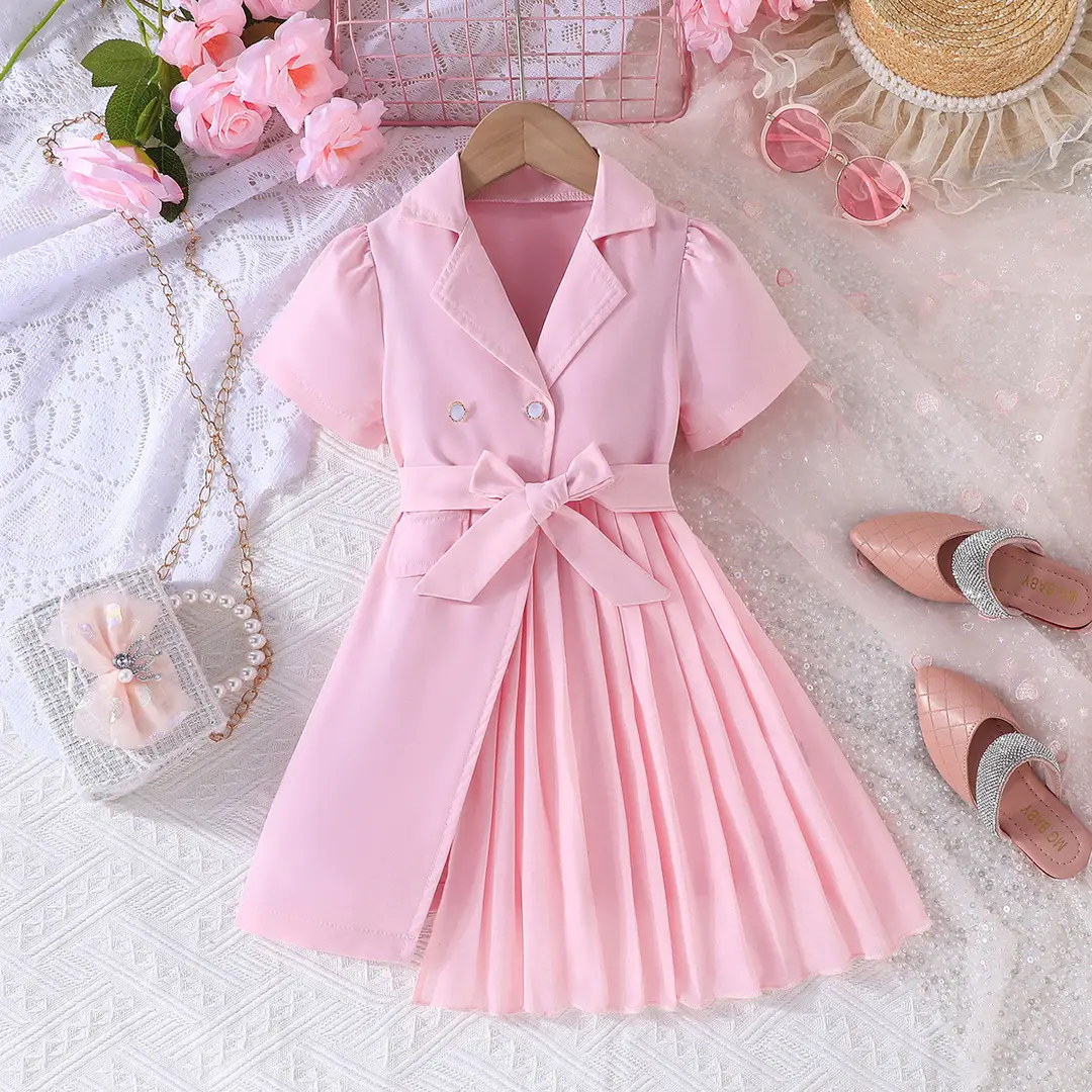 2021 European and American Cross-Border New Fashion Dress with Chiffon Belt Suit Puff Sleeve Dress Manufacturer — feature 2