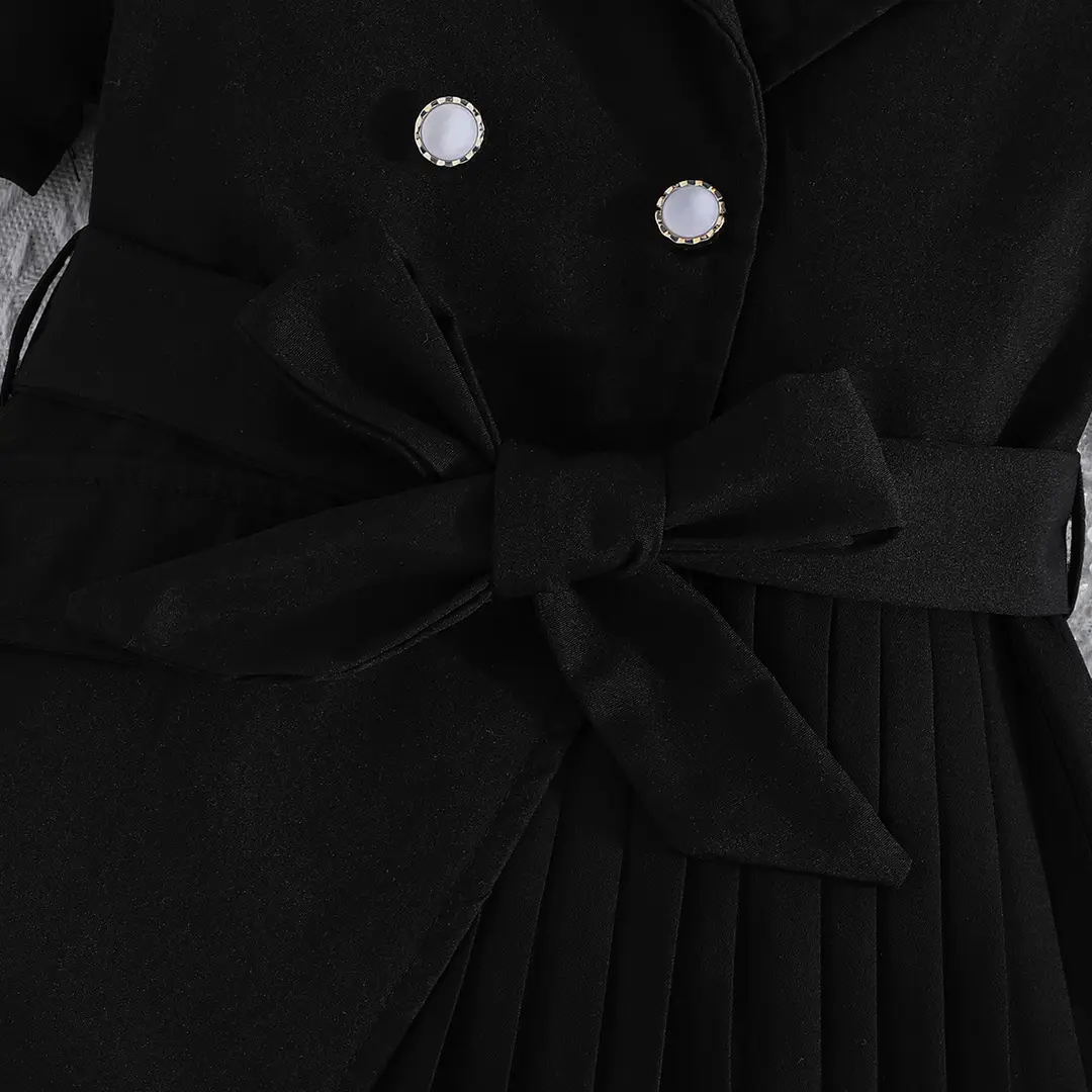 2021 European and American Cross-Border New Fashion Dress with Chiffon Belt Suit Puff Sleeve Dress Manufacturer — feature 27