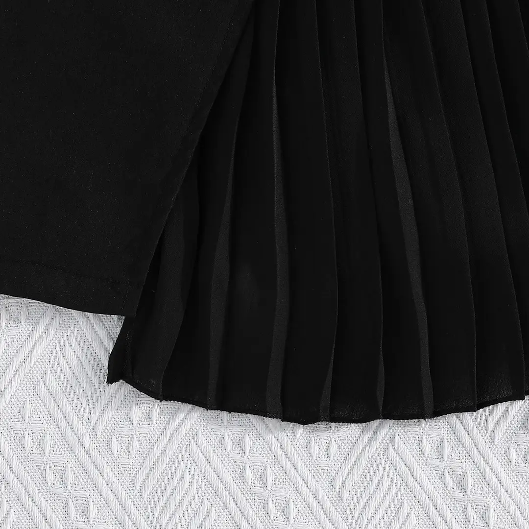 2021 European and American Cross-Border New Fashion Dress with Chiffon Belt Suit Puff Sleeve Dress Manufacturer — feature 28