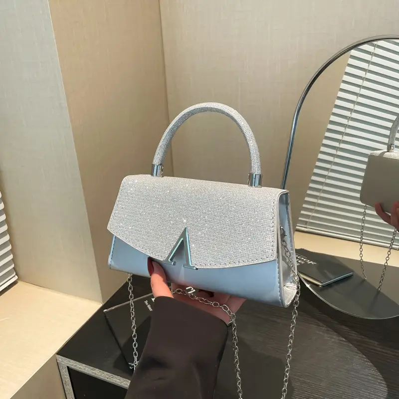 2025 Cross-Border New Fashion Light Blue Crossbody Bag - Image 5