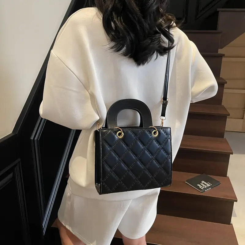 Orange Quilted Handbag Women's 2025 Trendy - Image 9