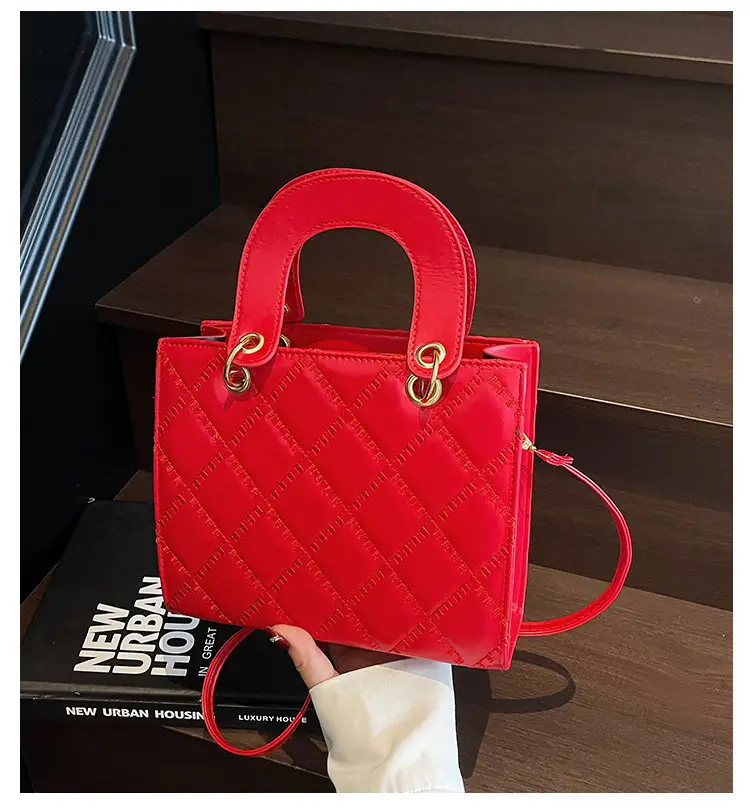 Orange Quilted Handbag Women's 2025 Trendy — feature 1