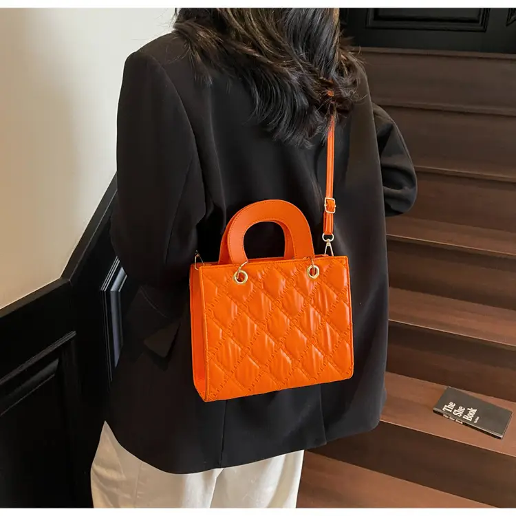 Orange Quilted Handbag Women's 2025 Trendy — feature 13