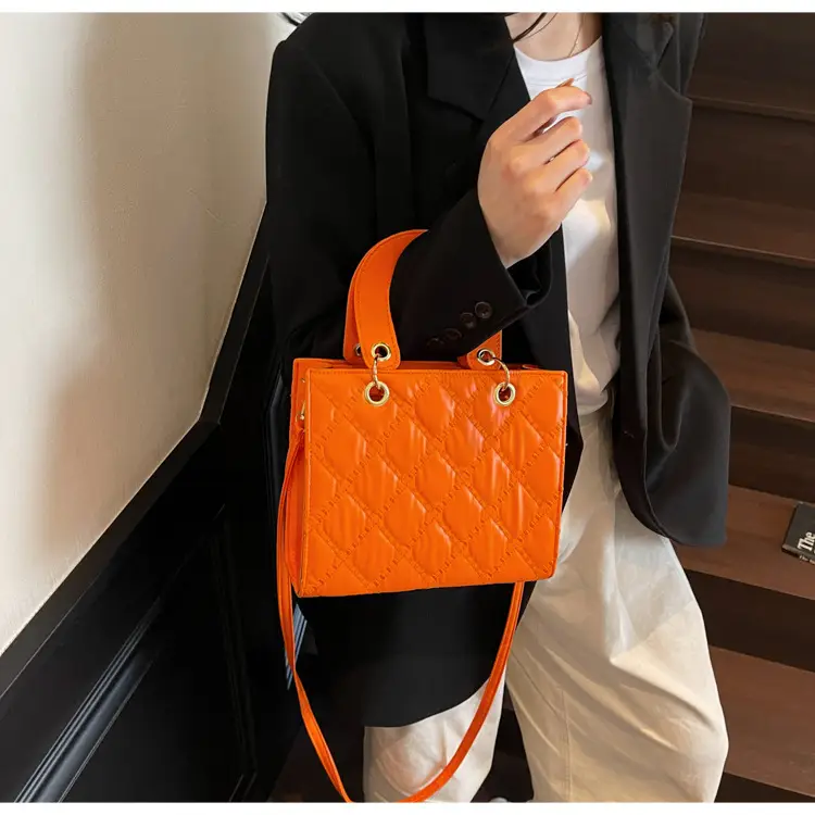 Orange Quilted Handbag Women's 2025 Trendy — feature 14
