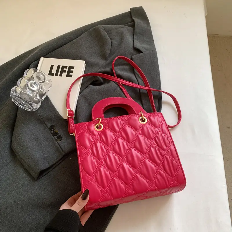 Orange Quilted Handbag Women's 2025 Trendy - Image 5