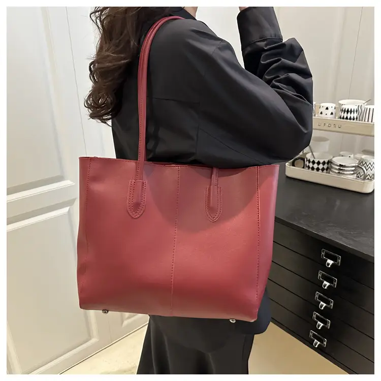 Women Retro Tote Bag Brown Leather Large Capacity — feature 19