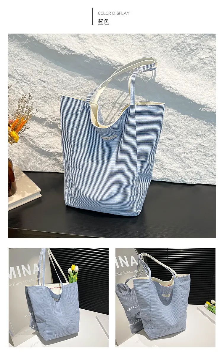 Crème Glacé Canvas Shoulder Bag Large Capacity — feature 12
