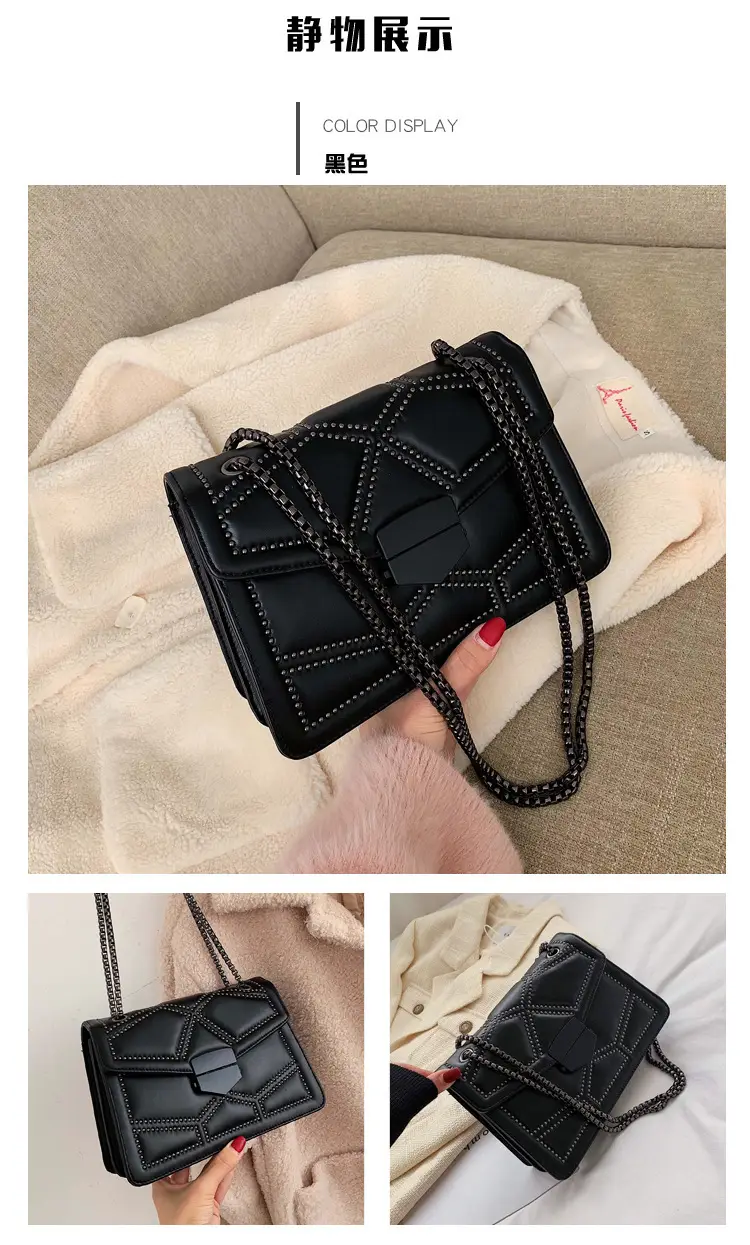 Black Crossbody Bag with Chain Strap for Women — feature 21