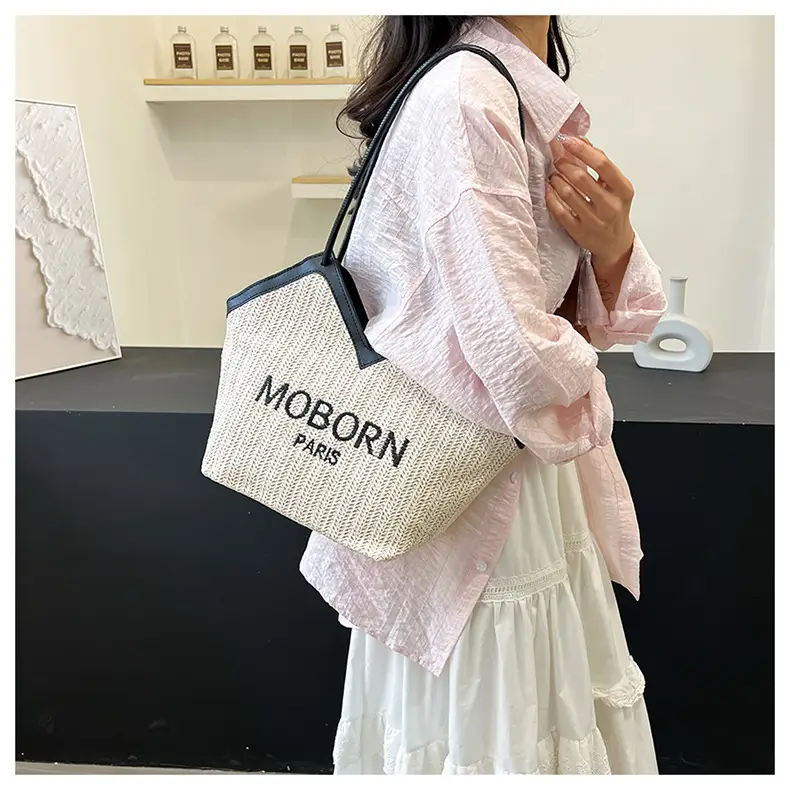 2025 Straw Woven Shoulder Bags with Lettering — feature 13